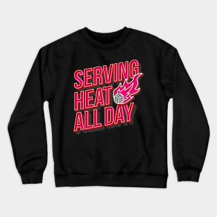 Serving Heat All Day Volleyball Crewneck Sweatshirt